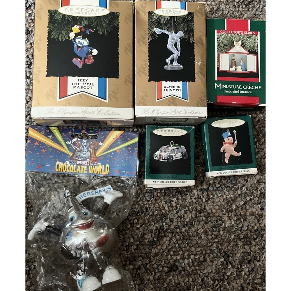 Christmas Ornament Bundle 6 Hallmark 5 Hershey's‎ 1 (unopened)  Holiday Ornament